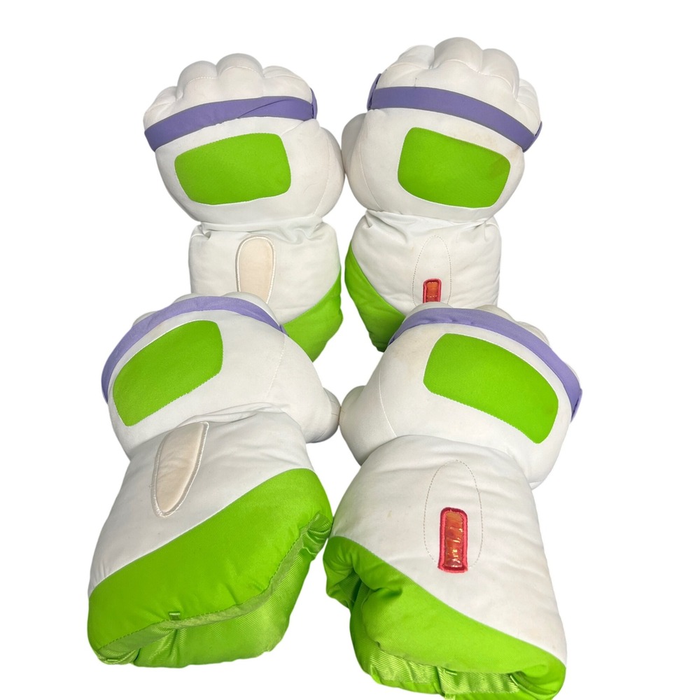 Disney Store 2 Pair Buzz Lightyear Toy Story Plush Costume Gloves Kids White